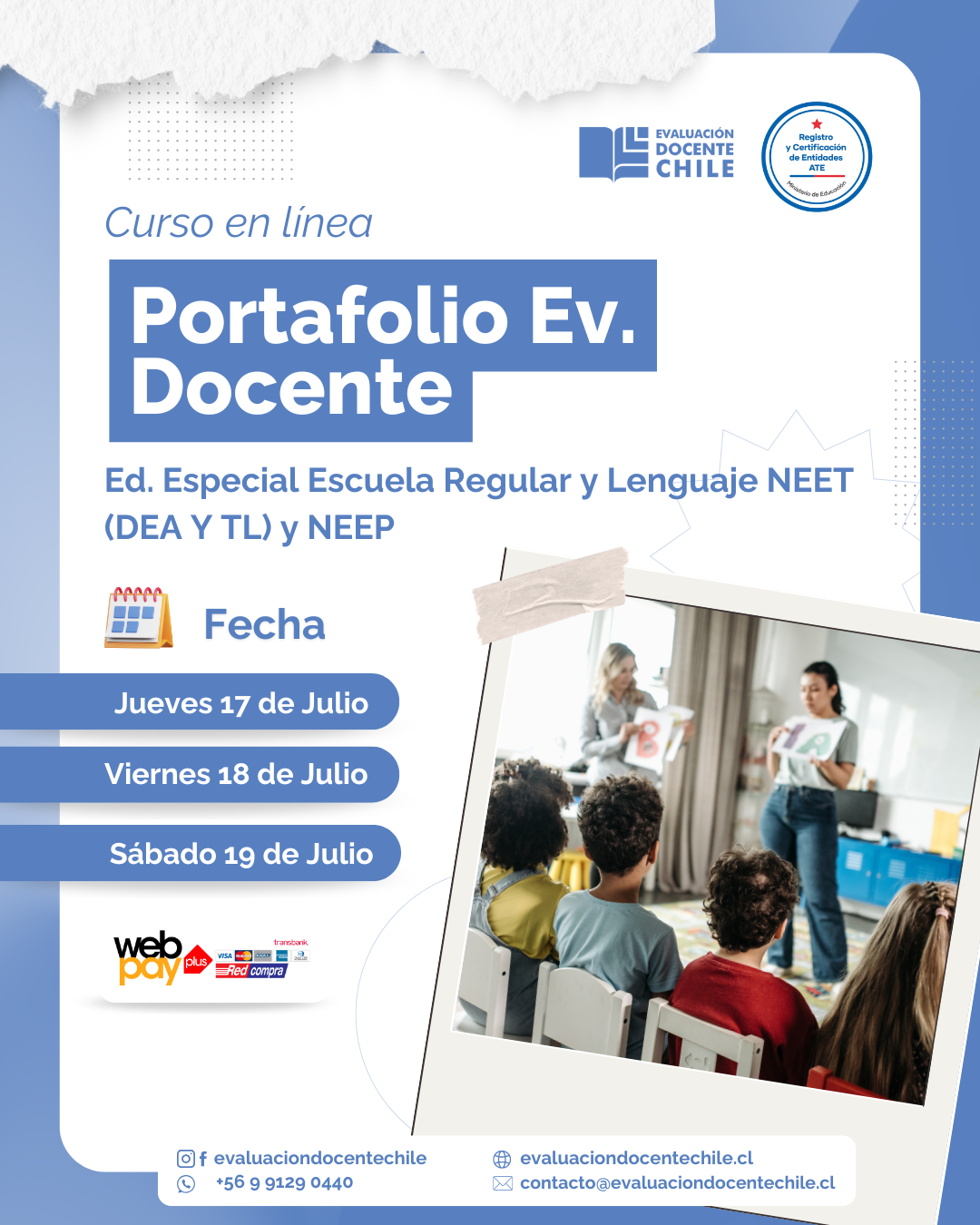 Curso "Portafolio Ev. Docente" Ed. Especial Escuelas Regulares